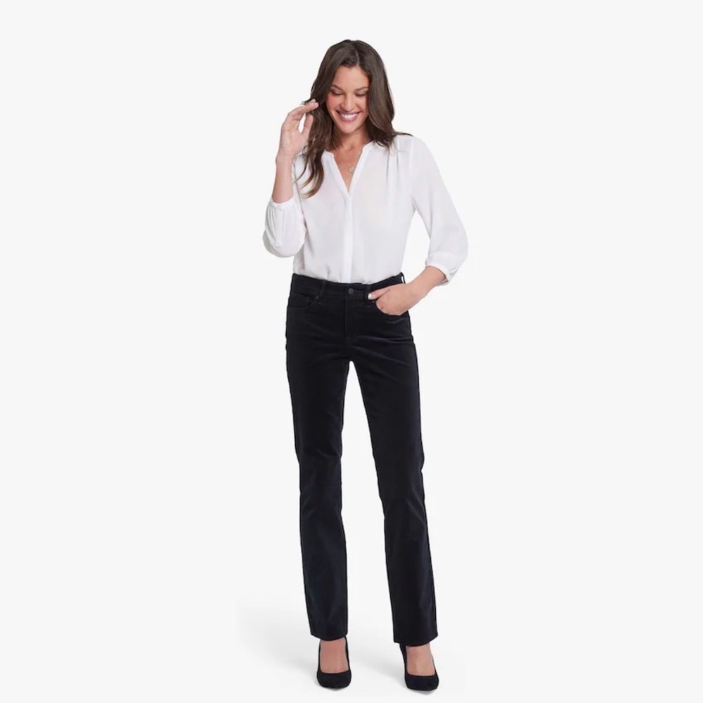 NYDJ Dark Straight Leg Corduroy Jeans - Picture 4 of 11
